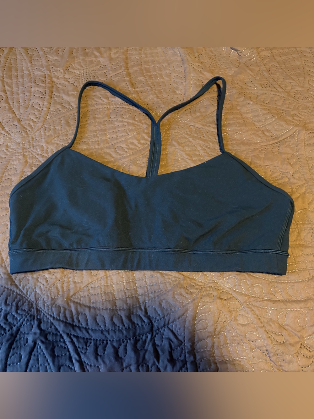 lululemon athletica black T-back light support sports bra size 14